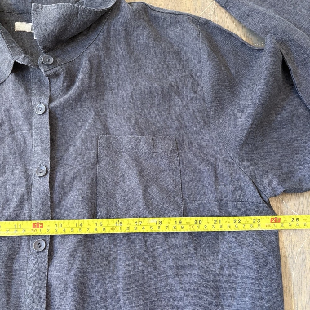 Flax By Jeanne Engelhart Button Tunic Shirt Womens Large Linen Minimal Lagenlook - Picture 4 of 8